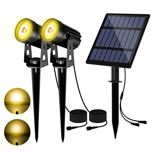 T-Sun Solar Spotlights Outdoor Waterproof, 2-In-1 Solar Landscape Spotlights Solar Garden Spot Lights For Yard Tree Garden Pond Pool Area (Warm White) #TOP22