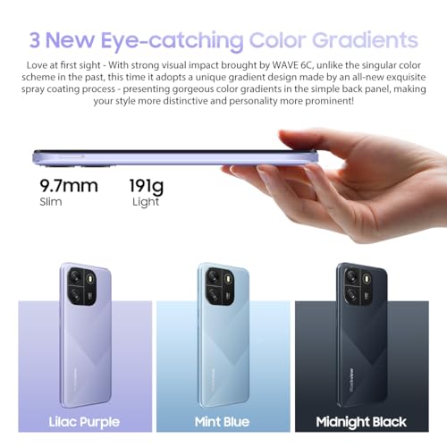 Blackview Wave 6C 4G Smartphone Débloqué 6 5’’ HD+ Octa Core 4GB+ 1TB SD Externe 5MP+8MP Batterie 5100mAh Android 13 Téléphone Portable Dual SIM Haut Parleur Smart K Box GPS - vue 4