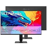 LG 27' Full HD (1920 x 1080) IPS Monitor, 120Hz, 1ms MBR, HDR10, sRGB 99%, AMD FreeSync, Black Stabilizer, Tilt Adjustable Stand