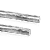 QIATOL M6 X 250mm Threaded Rods, 304 Stainless Steel Fully Threaded rods & Studs, Right Hand Threads(2PCS).