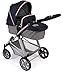 Bayer Chic 2000-Carrozzina combinata Nele 2 in 1 per Bambole Fino a 50 cm, Colore Melange Grau-Navy, 568 26