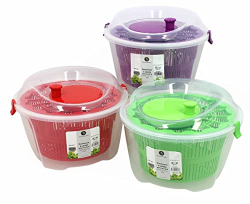 Util'Home 5040400 - Escurridor de Ensalada (plástico, 24 x 17 cm), Transparente con Cesta en Color Verde, Rojo o Violeta Cover
