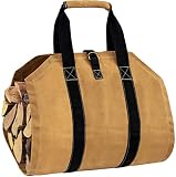 JTZXJJX Outdoor Firewood Carrier Tote Bag, Waxed Canvas Fireplace Log Carrier Holder for Carrying Wo