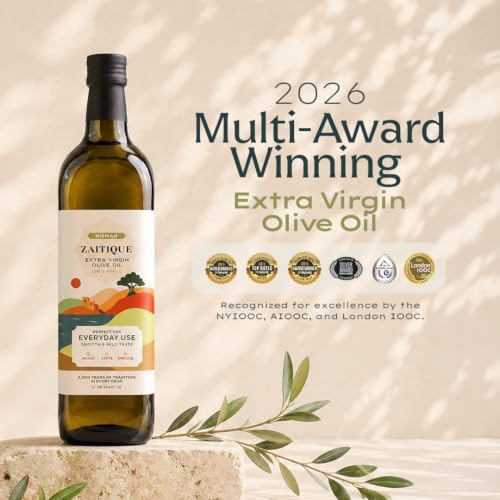 Zaitique Nomad Organic Extra Virgin Olive Oil, 1L, Award-Winning 100% Tunisian Cold Pressed EVOO, Single Origin, Smooth Everyday Cooking & Baking Oil in Dark Glass Bottle — view 2
