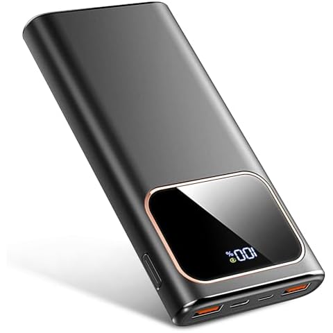 Rolosar Portable Charger, 10000mAh Power Bank, Fast Charging Battery Pack with USB C/USB A Output, Tri-Outputs Digital Display Portable Phone Charger for iPhone 15 14 13 12 Pro Samsung S23 Cover