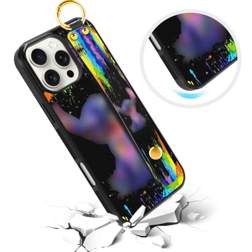 Coque iPhone 16 Pro Max antichoc avec support dessin animé coloré - 2