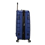 Rockland Melbourne Hardside Expandable Spinner Wheel Luggage, Blue, Checked Large 28" - Image 3