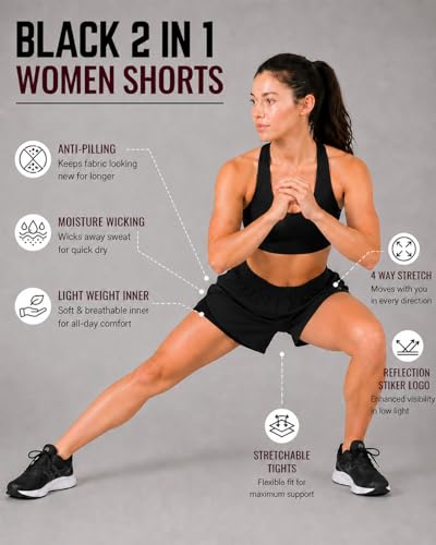 Image of Oysters Women's 2 in 1 Running Skirt Shorts Quick Dry Gym Athletic Workout Shorts for Women