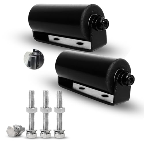 2Pack Slide Gate Guide Roller with C Post Welded Bracket, Hard Nylon Sliding Rolling Gates Guider, Heavy Duty Sealed Ball Bearing Side Roller Assembly (6 Inches - Type B- 2 Pack with Screws)