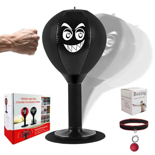 Desktop Mini Toy Stress Relieving Boxing Focal Punching Bag, Stress Buster with Suction Cup for Office Table...