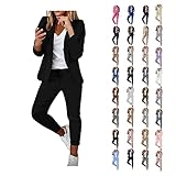 zweiteiliger anzug set revers büro business formal blazer langarm anzugjacke hosenanzug slim fit hose damen blazer anzug set hosenanzug elegant business hose 2-teilig anzug einfarbige zweiteiler slim fit streetwear sportlich jacket lang hose umlegekragen arbeit einfarbig blazer hose freizeitanzug damen modern elegant hosenanzug damen leinen zweiteiler damen leinenanzug winter freizeitanzug einfarbig 2 teilig oberteil und weites bein hose jogginghose set baumwolle leinen anzug