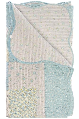 My Flair Patchwork Decke blau 155 x 180 cm