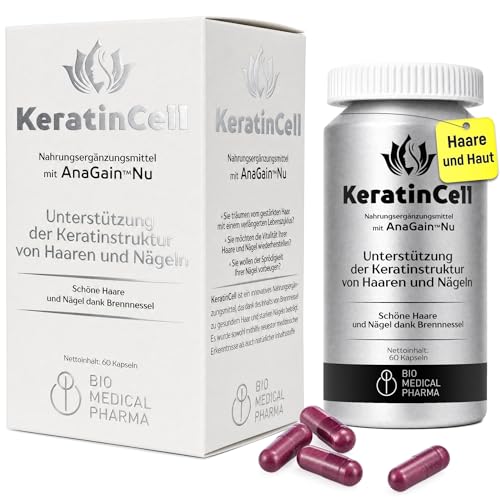Keratin Kapseln – Haarvitamine mit Biotin (2000 µg), MSM, Eisen & Brennnessel – mit AnaGain aus Erbsensprossen – für Frauen & Männer – vegetarisch, laborgeprüft (60 Kapseln)