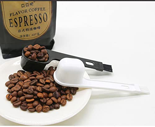 Cooktaitai Plastic Coffee Scoops, 2 Tbsp Coffee Scoop With Brush & Espresso Grinder Brush For Ground Coffee Cleaning Tea Power, Coffee Tool For Barista Home Kitchen Café,4 Pack #TOP2