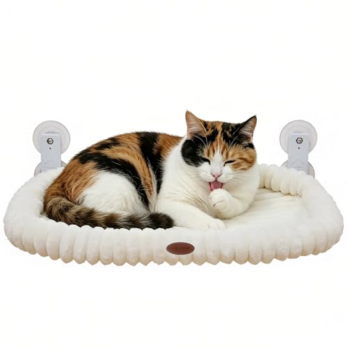 Woochpet Cat Window Perch for Window with Solid Metal Frame and Ultra Soft Machine Washable Bed with 4-Sided Bolster, 4 Strong Suction Cups Window Resting Seat,Cordless Foldable Cat Hammock Bed by Woochpet - Used condition - Image 8