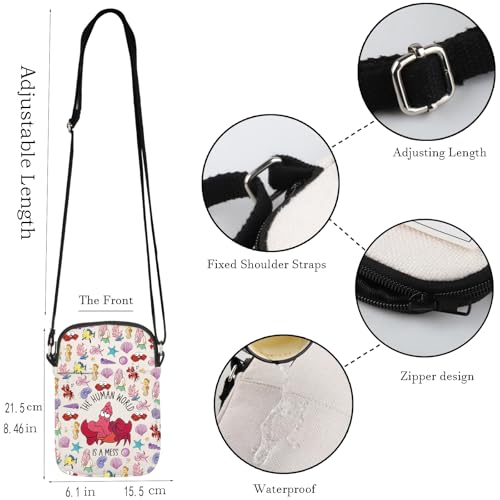 WCGXKO Mermaid Inspired Zipper Crossbody Bag For Fans Cartoon Princess Merch Mermaid Princess Gift For Princess Lover2