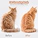 Self Cleaning Slicker Brush, 2-in-1 Cat Brush for Shedding, Skin Friendly Grooming Tool for Long & Medium-Long Hair Pets, Adjustable Bristle Length with Dematting Comb for Cats, Dogs (Orange)