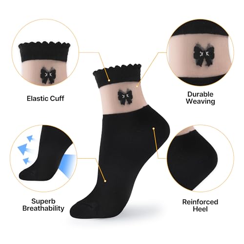 Image of Womens Cotton Crew & Ankle Socks, Cute Smiley Face Funny Character Size 6-9