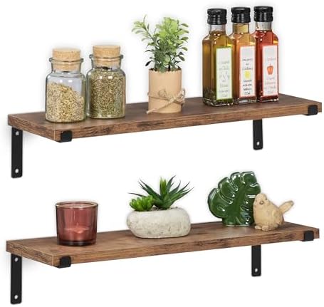 Relaxdays Étagères murales Style Industriel, Lot de 2, rangements...