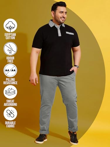 Image of Bigbanana Plus Size Men's Regular Fit Solid Trousers