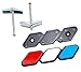 iJDMTOY Iconic Red/White/Blue 3-Color Stripe Lower Grille/Hood Grill Badge Emblem w/No Removal Required Toggle Anchor Bolts, Compatible with Chevy Camaro or Ford Mustang (Red/White/Blue)