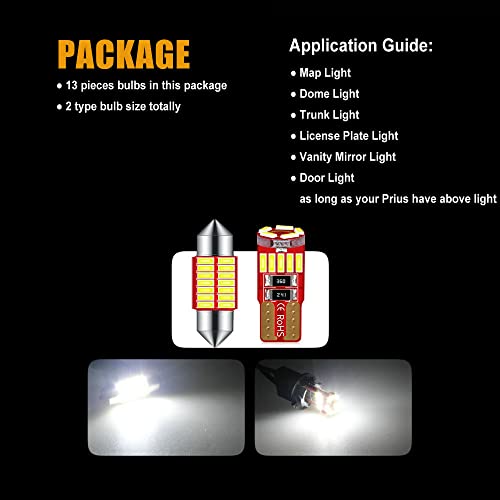 Kit interior de luces LED compatible Toyota Prius 2010-2015 miniatura 4