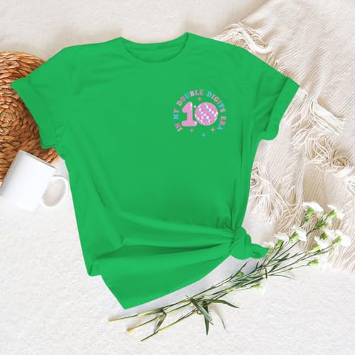 Image of Pairxily in My Double Digits Era Shirt for Girls 10th Cute 10 Year Old Girl Happy Birthday Shirts Gifts Short Sleeve Tops