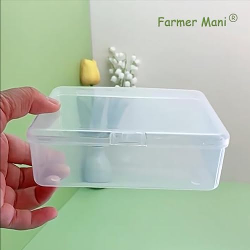 Image of 2 Pcs (5.51x4.02x1.89 inch) Small Plastic Storage Containers Box with Lid, Rectangular Clear Box for Collecting Small Items, Beads, Game Pieces, Business Cards, Crafts Accessories