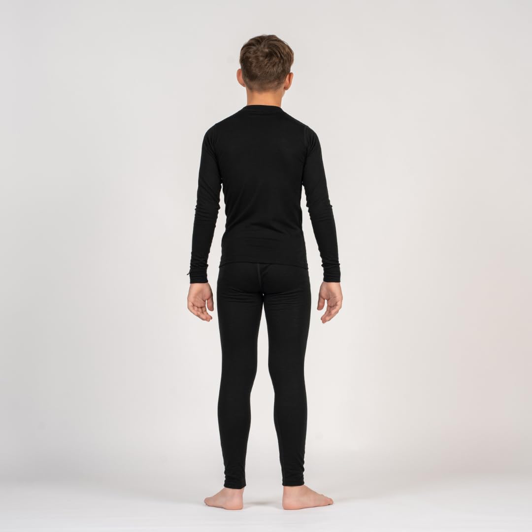 Menique Ensemble de sous-vêtements thermiques en mérinos unisexe à manches longues et leggings