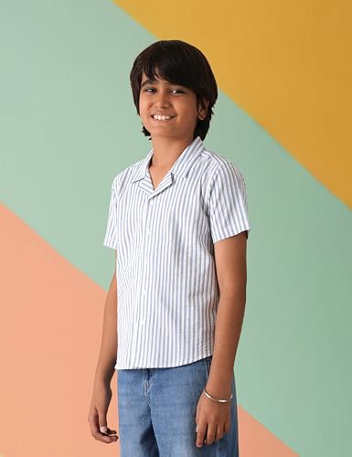 Image of Amazon Brand - Symbol Kids Boy's Half Sleeves Striper Regular Fit Shirt