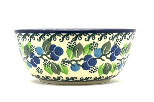 Polish Pottery Bowl - Ice Cream/Dessert - Blue Berries