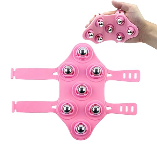 Roller Ball Massagehandschuh, Massage Handschuh Mit Kugeln, Tragbarer Body Massager Massageroller, Muscle Relax Abnehmen Körpermassagegerät, Metallrollerball Körpermassagegerät, 7x 360-Grad-Rollen Roller Ball Massagehandschuh, Massage Handschuh Mit Kugeln, Tragbarer Body Massager Massageroller, Muscle Relax Abnehmen Körpermassagegerät, Metallrollerball Körpermassagegerät, 7x 360-Grad-Rollen