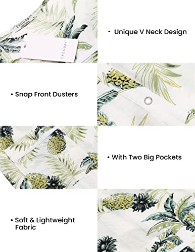 Ekouaer House Duster Women's Snap Front Sleepwear Short Sleeve Nightgown Pajamas Dress Birthing Nursing Gown (Pattern2,L) #TOP4