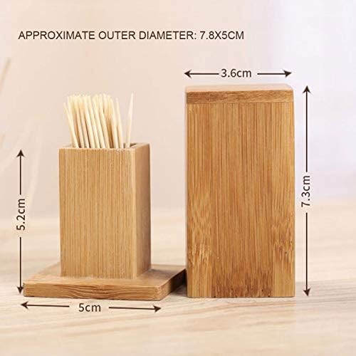 Bamboo Toothpick Box with Square Cover Tank Toothpick Holders Home Kitchen Tools Bamboo Toothpick Holder (1)
