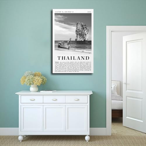 Poster plage Thaïlande toile 50x75 cm pour déco salon