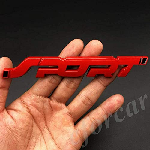Image of Emblems for Car & Bike Metal Lo.go and Grill Me.tal Lo.go, Auto Accessories for Car Emblem 3D Badge Auto Racing Sport Sticker Grand Tourer Decal. (RED 3D Sports Metal Sticker)