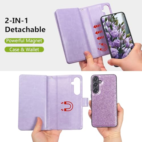 Varikke for Samsung Galaxy S24 Wallet Case Magnetic Detachable, Lightpurple by Varikke - Used condition - Image 3