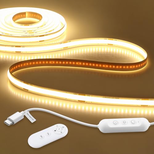 Tira LED COB ALITOVE 16.4FT 20V USB-C Luz Cálida 3000K Regulable miniatura 1
