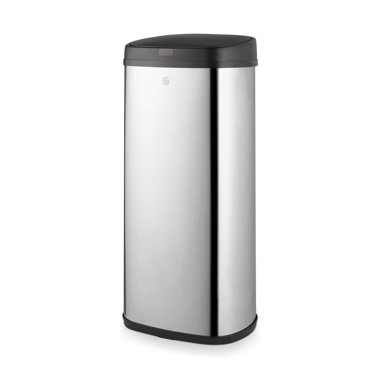 Swan 50L Stainless Steel Square Sensor Bin Unisex Silver-Coloured