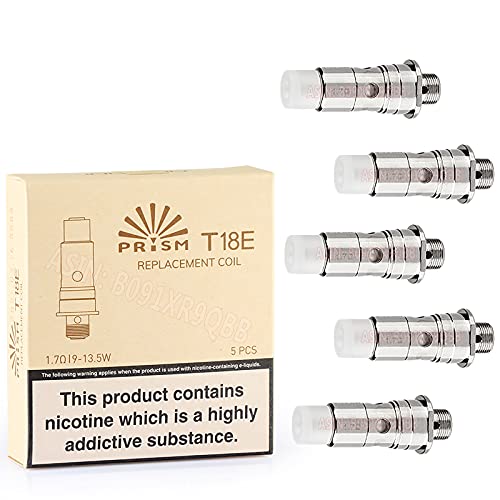 Innokin Prism T18E Coil KAL 1.7ohm Replacement Coils Work for Endura T22 Pro Vape Kit T18E Starter Kit T18E Prism tank T18E Pro Tank Pack of 5 No Nicotine