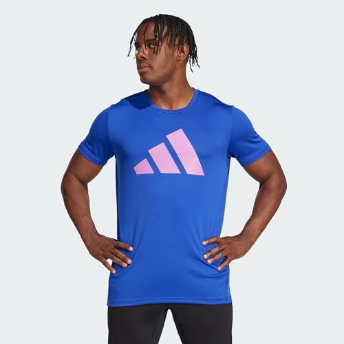 T-Shirt Homme Adidas Run It Stripes Noir pour Course à Pied