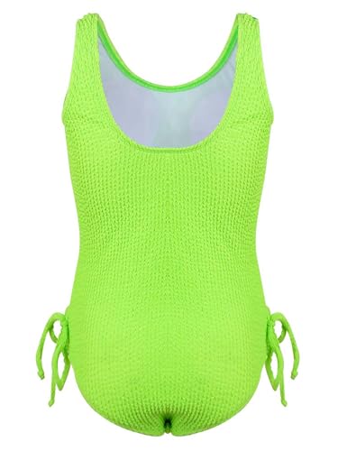 iiniim Kids Girls Textured Sleeveless Monokini Swimsuit One Piece Modest Swimwear Beach Bathing Suit3