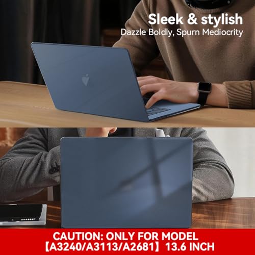 Image of ZORBES Compatible with MacBook Air 13, 13.6-inch Display, Matte Clear Blue PC Laptop Case, Protective Anti-Scratch Snap-on Laptop Shell Cover, Universal fit for A2681 /A3113 /A3240