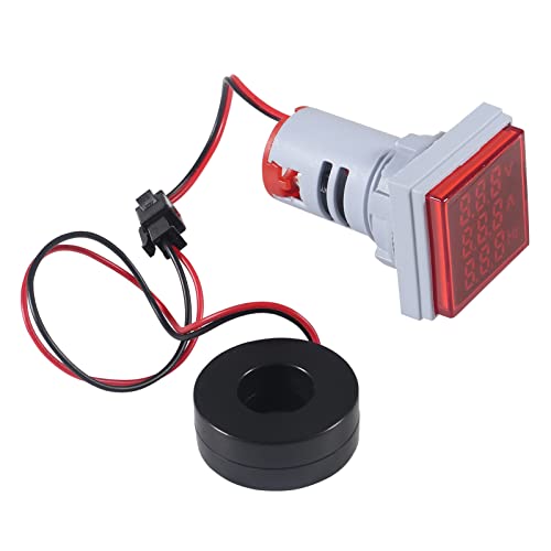Image of 2PCS Digital Ammeter Voltmeter AC 60-500V 0-100A, 3 in 1 Multifunction Volt Amp Frequency Meter LED Display Voltage Detector Current Tester Gauge (Red)