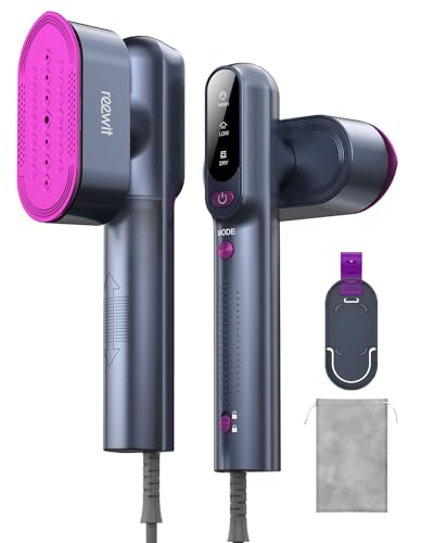 Travel Steamer for Clothes,100-240V Travel Steamer & Iron 2 in 1 with Fast Heat-Up,1200W Portable Handheld Garment Steamer,Travel Size,Large Heat Panel,Fabric Quick Wrinkle Remover for Global & Europe