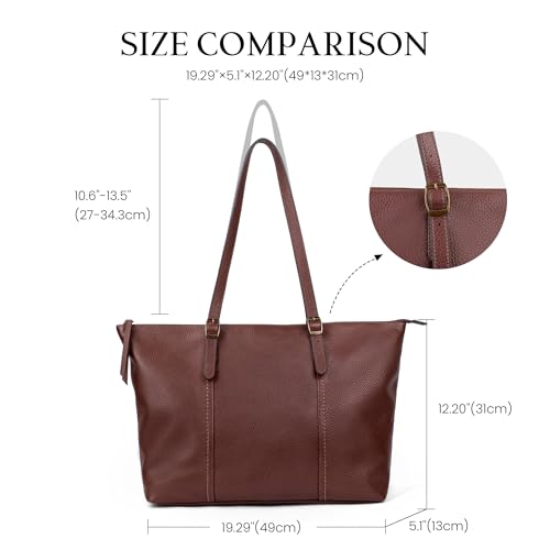 befen Genuine Leather Tote Bag Work Laptop Zipper Shoulder Tote Handbag by befen - Used condition - Image 5