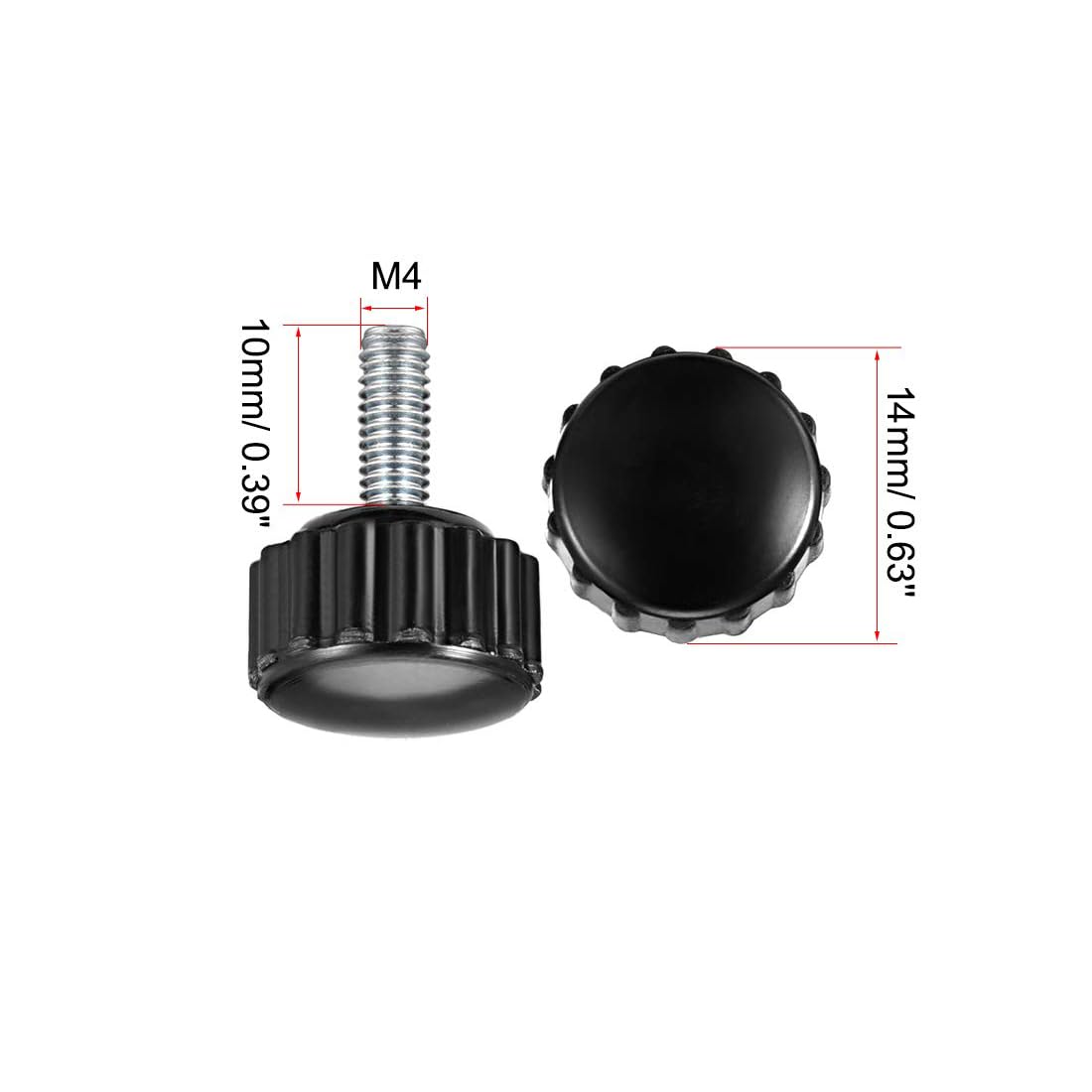 MACHSWON Knurled Clamping Knobs Saw Drill Press Lathe and Routing Jigs Packaging Machinery Printing Equipment Hand Clamping Handle Bolt Hand Knob Screw Replacement Parts M4 x 10mm 20pcs - Image 2