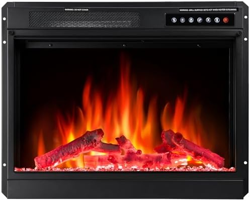 R.W.FLAME Electric Fireplace Insert,Recessed 23''Electric Fireplace Heater with Infrared Quartz&Remote Control,Adjustable Led Flame Brightness 750W/1500W Black (23''X18'') - Thumbnail 3