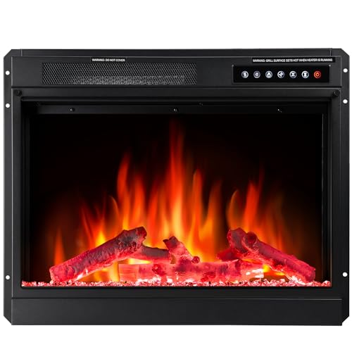 R.W.FLAME Electric Fireplace Insert,Recessed 23''Electric Fireplace Heater with Infrared Quartz&Remote