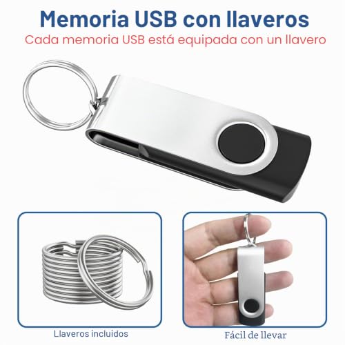 Miniatura 4 de Pendrive 2gb 20 Pack,Wooolken Memorias Usb 2gb 2.0 Color Negro
